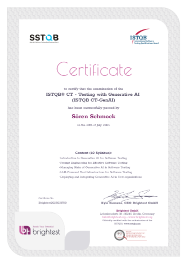 ISTQB® Certified Tester - Specialist Level Testing with Generative AI (CT-GenAI)